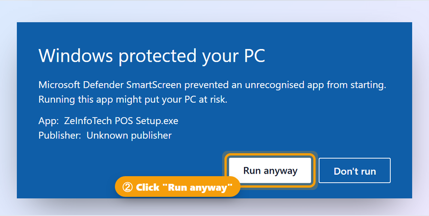 Click “Run anyway”